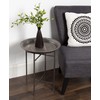 Kate and Laurel Mahdavi Hammered Metal Tray End Table, Pewter,
