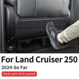LaIIker Stainless Steel seat Protection Plate is Suitable for The Toyota 2024 to Present Land Cruiser 1958 250 First Edition LC250 Internal Anti Kick Decorative Panel Modification Accessories (Black)