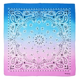 Zac's Alter Ego Tri-Tone Paisley Retro Vintage Style Cowboy Bandana/Face Mask/Durag/Neckerchief/Wrist Wrap