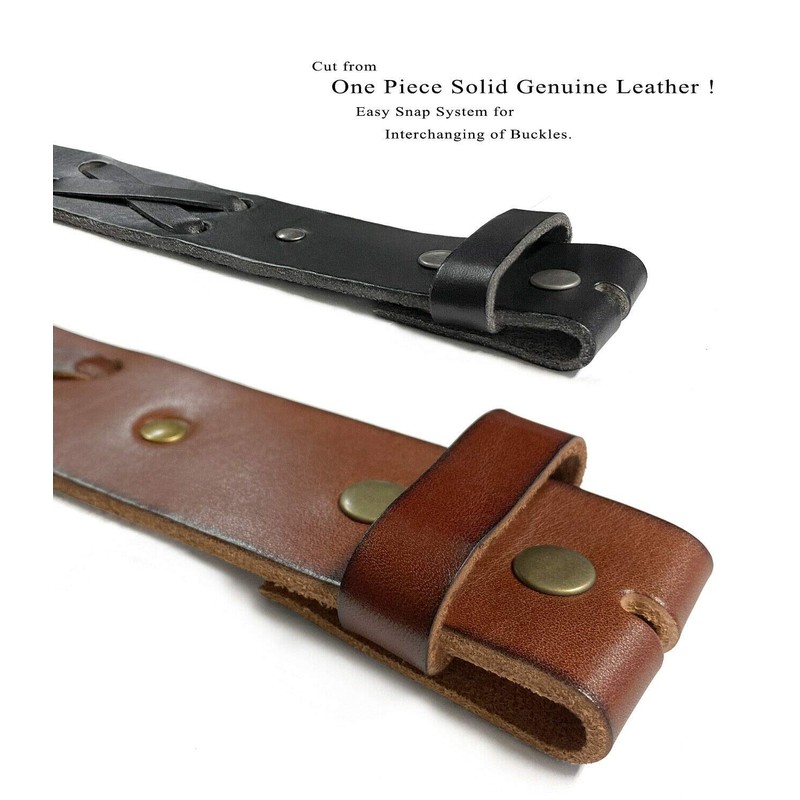 TB105 Western X-Laced Genuine Full Grain Leather Belt Strap with