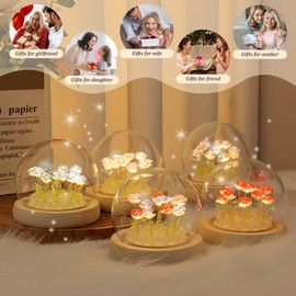 Danolt Blue Rose Night Light, Rose Lamp Flower Lamp for Girls and Women