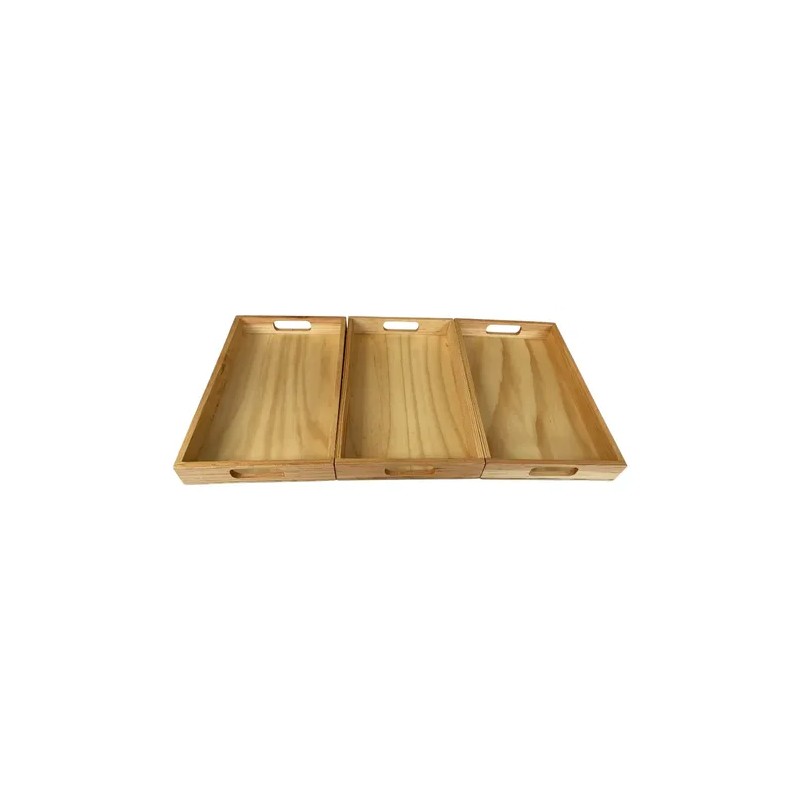Set De 3 Bandejas Para Material Montessori