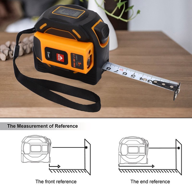 Laser Tape Measure High Accuracy ABS Housing Manganese Steel Digital