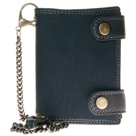 FLW-Wild Men's Grey Biker's Wallet with 18 Inches Long Chain to Hang