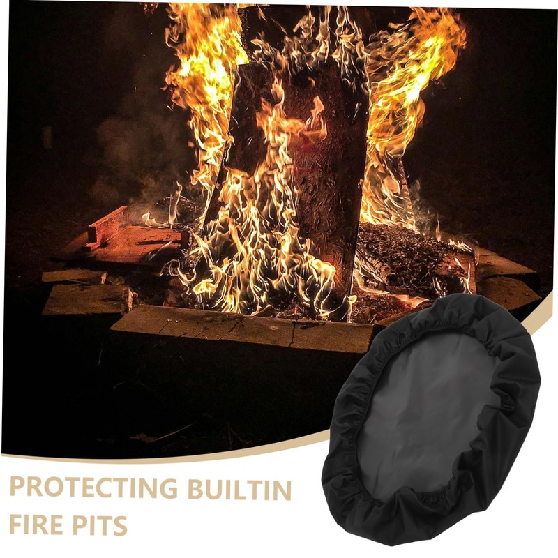 Gatuida Round Heavy Duty Fire Pit Cover Fireproof Oxford Cloth