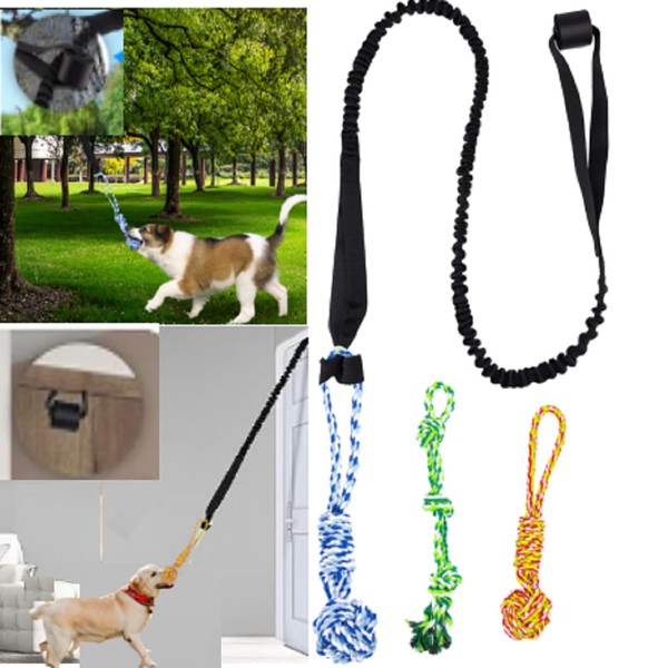 5PCS Spring Pole Dog Rope Toys, Dog Interactive Tether Tug