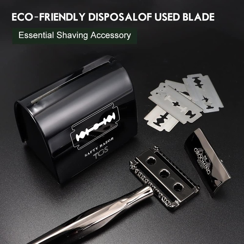 THE GROOMING SOCIETY Razor Blade Storage Bank & Disposal Case,