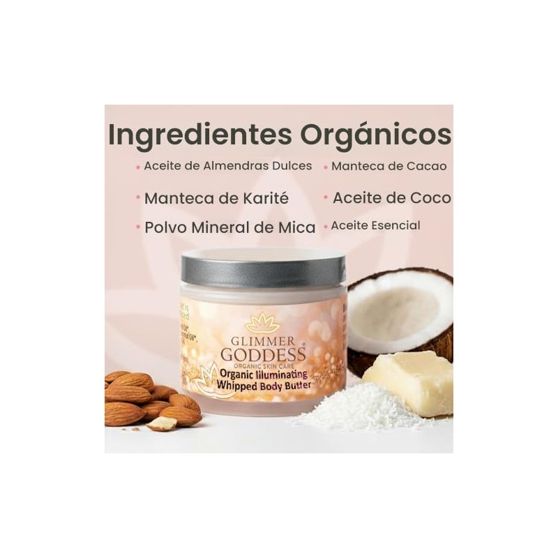 GLIMMER GODDESS Body Shimmer Butter for Glowing Skin, Rose Gold
