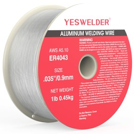 YESWELDER Silicon Aluminum Welding Wire, ER4043 .035-Inch Diameter 1-Pound, Strong ABS Plastic Spool MIG Wire