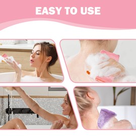 VARKAGE Pack of 4 Soap Bags for Solid Soap, Soap Bags for Solid Soap with Exfoliating Washcloth, Back Wash Strap, Soap Net for Showering for Solid Shower Gel