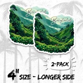 Bangladesh Magnet 4 Inch 2-Pack Country Asia – Strong Vinyl Decorative Travel Magnets for Fridge Locker Kitchen Office – Cute Fun Aesthetic Cool Durable & Long-Lasting Souvenir ID44999