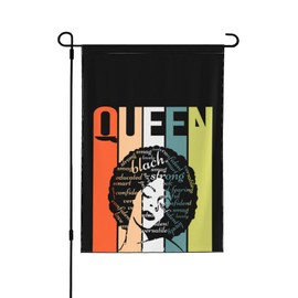 Axxitude Black Girl Garden Flags,African Queen Garden Flag for Outside/Outdoor Double Sided Hanging Decorations 12x18 Inch