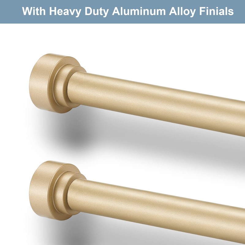 2 Pack Heavy Duty 1 Inch Diameter Single Curtain Rods