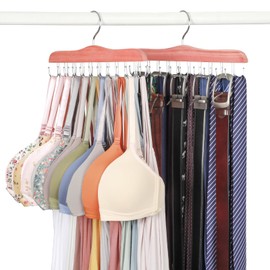 TOPIA HANGER Bra Hangers for Closet Organizer, Cedar Wooden Hangers with 20 Hooks, 2 Packs Hold Up to 80 Bras, Tank Top Hanger Space Saving, Belt Hanger-CT58U