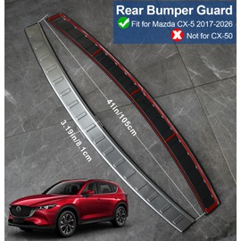 Birbenben Rear Bumper Guards for 2017-2025 Mazda CX-5, 304 Stainless Steel Material Trunk Door Entry Protector for Mazda CX5 CX 5