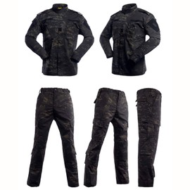 LANBAOSI Men's Tactical Jacket and Pants Military Hunting ACU Uniform 2PC Apparel Suit