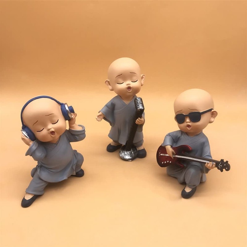 Kingzhuo Baby Buddha Statue Cute Buddha Monk Figurines Statue Mini