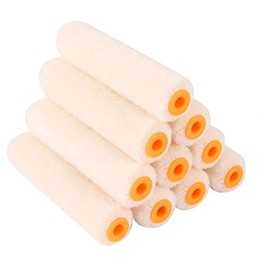 TIJAR Pack of 10 High Performance Mohair 4" (100mm) Decorating & Painting Mini Roller Sleeves Ideal for Varnish, Gloss, Satin finishes