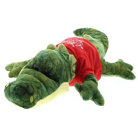 DolliBu I Love You Valentine Plush Green Gator - Cute Stuffed Animal with Red Shirt and Name Personalization Gift for Valentines Day, Birthday, Anniversary, Romantic Date - 18 Inches