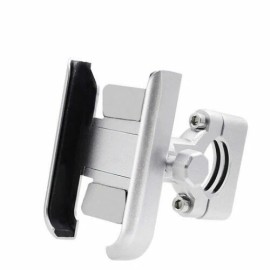 Universal Silver Universal Motorcycle Cell Phone Holder Mount For Harley Davidson Touring - Silver Handlebar Install