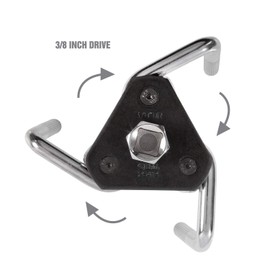 OEMTOOLS Adjustable 3 Jaw Oil Filter Wrench, Fits 2-1/2" to 4-1/2" Spin-On Filters, Universal Claw Design, 3/8-Inch Drive