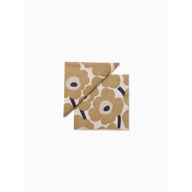 [marimekko] Unikko 52_1_5272552665 F Cocktail Napkins, 9.8 x 9.8 inches (25 x 25 cm), Women's, Off White x Beige