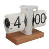 Flip Desk Clock Auto Mechanical Flip 12H AM PM Wood