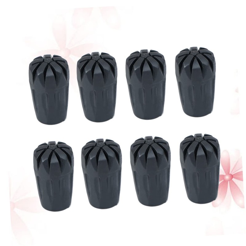 Kisangel 8pcs Trekking Cane Tips Rubber Protectors for Hiking Poles