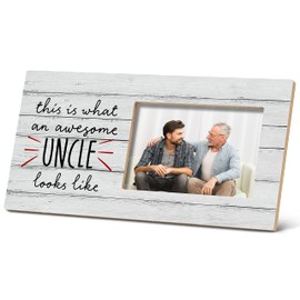 SRADMO Uncle Gifts Picture Frame,This is What an Awesome Uncle Looks Like 12×6 inch Wooden Tabletop Photo Frame,Uncle Birthday Christmas Father's Day Thanksgiving Gifts From Niece Nephew