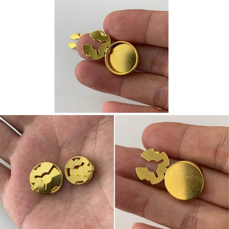 Haoyull 10pcs Brass Round Cuff Button Cover Cuff Links for