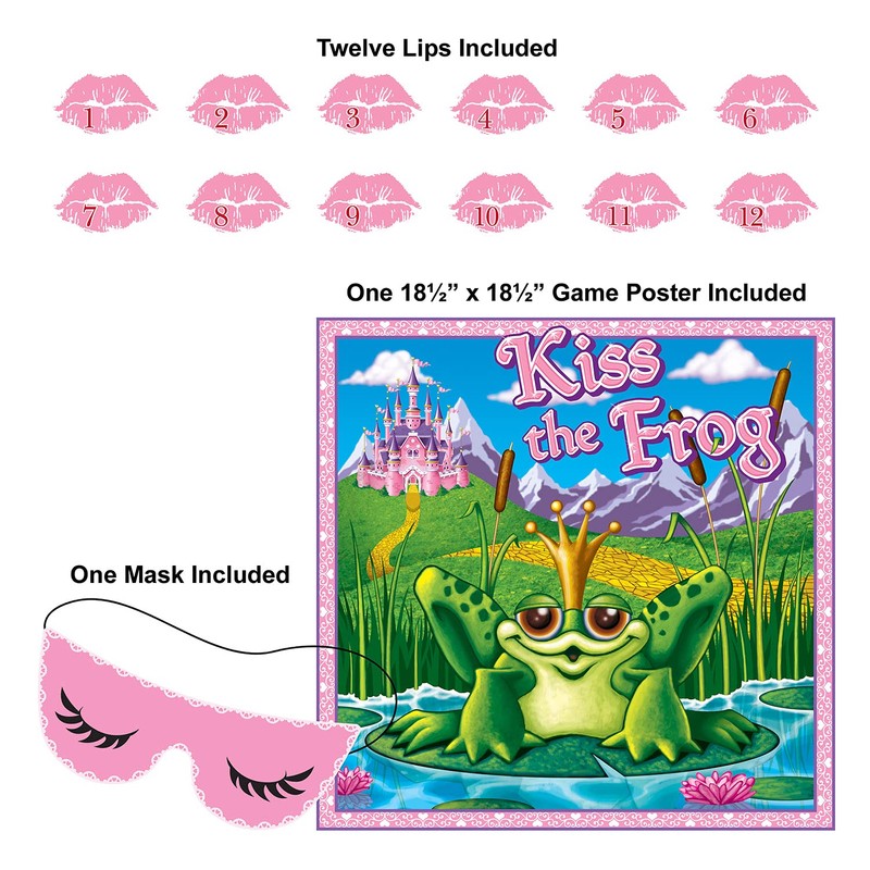 Kiss The Frog Party Game (mask & 12 lips included)