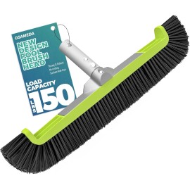 Unbranded 18" Pool Brush Head for Cleaning Swimming Walls, Curved Ends Scrub Brush Black