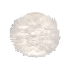 Artika Plume 12W LED Modern Ceiling Light Fixture Flush Mount White, Large Fluffy Lamp Shade for Living Room, Bed Room, 900 Lumens 3000 Kelvin, Warm White