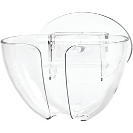 InterDesign Plastic Self-Draining Suction Cup Wall Mount Soap Holder, Clear, 2.5" x 3.5" x 6