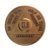 42 Year AA Medallion Traditional Bronze Raised Center Sobriety Chip