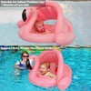 mciskin Flamingo Baby Pool Float with Canopy Inflatable Swimming Floats