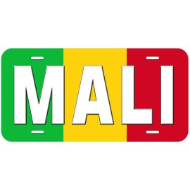 Mali Flag with Country Name Novelty Car Tag License Plate