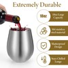 Exclaith 4 Pack Silver Wine Glasses 18oz Stemless Wine Tumbler