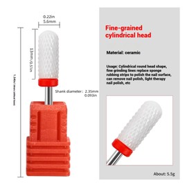 Ceramic Nail Drill Bits Set 4 Pcs - 3/32’’ (2.35mm) Professional Electric Efile Nail Drill Bits for Manicure Pedicure Cuticle Acrylic Gel Nail Polishing