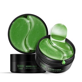 UNIVERSOENLINEA.COM Cuidado Facial Parche Colágeno Hidrata Anti Arruga Suaviza - colágeno y ácido hialurónico 60 pz para desinflamar el área de las bolsas de los ojos, reducción de líneas de expresión (Modelo 2 Algas)