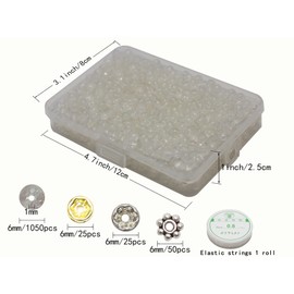 ZHFMLY 1050pcs White Crackle Glass Beads Handcrafted Round Lampwork Smooth Loose Beads for Bracelet & DIY Jewelry Making 6mm