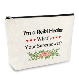 Reiki Healer Gift Makeup Bag Reiki Healer Appreciation Thank You Gift for Reiki Master Cosmetic Bag Reiki Practitioner Gifts Reiki Teacher Gifts Christmas Birthday Gift for Her Travel Toiletry Bag