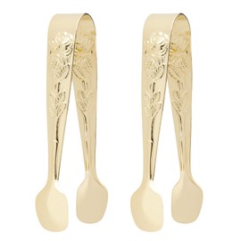 Fino Rose Sugar Tong, Gold-Plated Japanese Stainless Steel, Set of 2