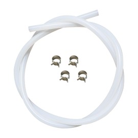 20093K Pellet Stove Silicone Vacuum Pressure Hose for Vacuum Shutdown & Firebox Pressure Switches, 5 Feet of Clear Tubing Hose & 4 Clips Fit for most Englander Pellet Stove models, Part# PU-VH