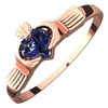 GWG Jewellery 18K Rose Gold Coated Claddagh Ring with Heart