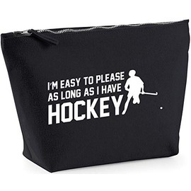 Hippowarehouse I'm easy to please as long as I have hockey printed make up cosmetic wash bag 18x19x9cm