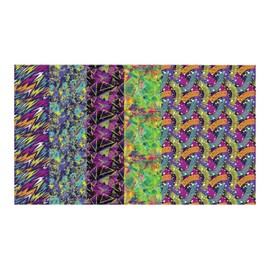 Medical Tape for Nasogastric or Oxygen Tube Uncut Adhesive Tape 5-Count Neon Abstract Variety Pack (4 inch x 3 inch) | Glucomart Tubie Tape