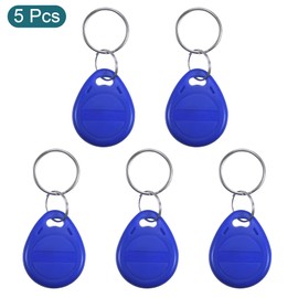 MECCANIXITY ID Card Key Fobs RFID Proximity 125KHz Rewritable Copyable Token Tag for Door Entry Access Control System Blue Pack of 5