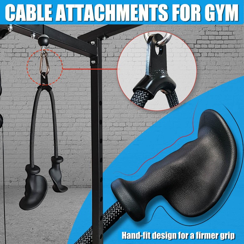 Ergonomic Tricep Rope Pulldown Attachment, Upgraded Triceps Rope Cable Attachments