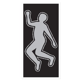 Beistle, 30 by 5-Feet,White/Black/Silver PSI Body Silhouette, 1